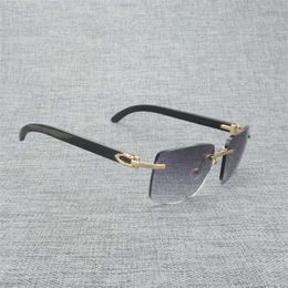 Women's fashion designer sunglasses Natural Wood Men Black White Buffalo Horn Oversize Vintage Rimless Square Eyeglasses Oculos Gafas Accessories
