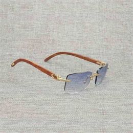 20% OFF Luxury Designer New Men's and Women's Sunglasses 20% Off Vintage Buffalo Rimless Natural Wood Square Metal Frame Women Wooden Shades Oculos Eyeglasses 012NKajia