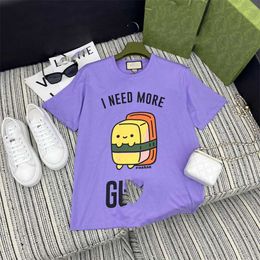 2023 New Men's T-shirt Round Neck Short Sleeve Shirt High Setting School Style Fashion Casual Versatile Age Reducing Anime Series Women's Pure Cotton Top