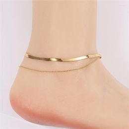 Anklets Gold Color Chain Ankle Bracelet On Leg Foot Jewelry 2023 Arrivals Stainless Steel No Fade Wholesale Summer
