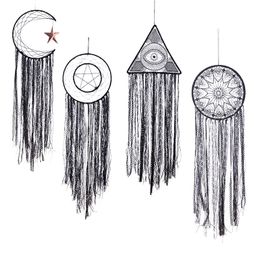 Black Lace Triangle Round Dream Catcher Tassel Wind Chimes Hanging Ornaments Wall Decoration 1224193