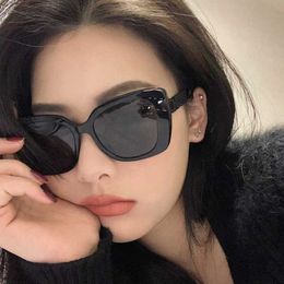 Luxury Designer High Quality Sunglasses 20% Off style small fragrant black thick frame for high grade sense ins-style fashion hot girl cat's eye