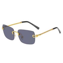 30% OFF Luxury Designer New Men's and Women's Sunglasses 20% Off Fashion large box metal twist leg frameless fashion glasses