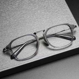 Luxury Designer New Men's and Women's Sunglasses 20% Off DTX413 manual optical pure titanium square plate tortoiseshell flat myopia eyeglass frame