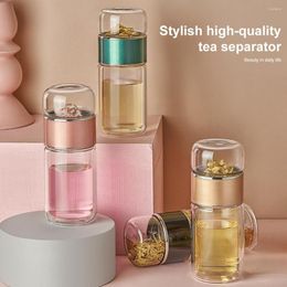 Water Bottles 280/300ML Double Wall Glass Tea Infuser Philtre Separation Tumbler Cup Travel Drinkware Bottle