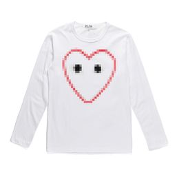 Designer TEE Men's T-shirts Com des Garcons Play CDG Long Sleeve Big Heart T-Shirt Unisex XL Streetwear Brand New White