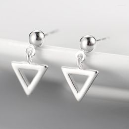 Stud Earrings Fashion 3 Styles 925 Sterling Silver Circle Square For Women Jewelry Gifts Sterling-silver-jewelry