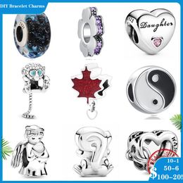 925 siver beads charms for pandora charm bracelets designer for women Monkey Maple Heart Pumpkin Car Angel