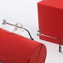 Top Luxury Designer Sunglasses 20% Off frameless square for men women Y-shaped leg glasses optical frame