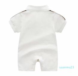 Newborn Baby Rompers Girls Boy Short Sleeve Cotton Clothes Designer Brand Letter Print Infant Romper Children Pyjamas 94