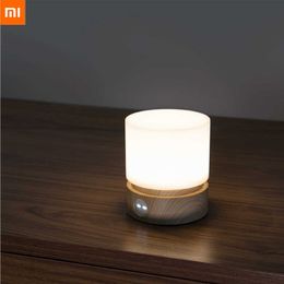 Night Lights HBK Cylindrical Lamp USB Night Lamp Bedside Desktop LED Desk Lamp Promise Touch LED Breathing Atmosphere Lamp P230325