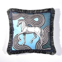 Brand Horse Cushion Cover for Sofa Chair Living Room Body Printed Chucky Tassel Pillowcase Throw Pillows Decor Home Decorative