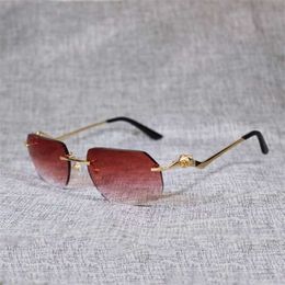 Luxury Designer Fashion Sunglasses 20% Off Vintage Rimless Men Style Lens Shape Women Shade Clear Galsses Frame Reading Gafas for Outdoor 120