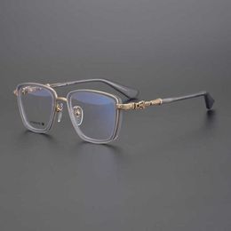 Luxury Designer High Quality Sunglasses 20% Off Japanese handmade high myopia pure titanium glasses small frame can be matched with the height of male female plate