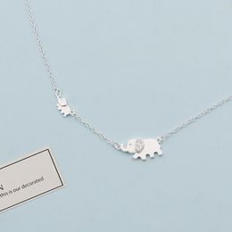 Pendant Necklaces Utimtree Cute Elephant Zircon For Women Girl Party Gift Short Clavicle Chain Choker Necklace
