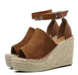 Dress Shoes D. Howe Kei Summer Women Sandals Wedge Heels Peep Toe Fashion Comfortable Rome High Beach Plus Size 42 43