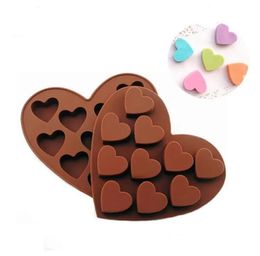 Silicone Cake Mould 10 Lattices Heart Shaped Chocolate Mold Baking DIY