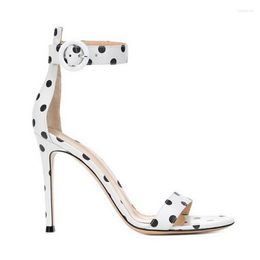 Sandals Summer Fashion Fish Mouth Polka Dot Stiletto High Heel All-match Banquet Dress Large Size Custom-made Women's Shoes