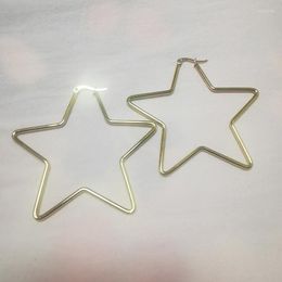 Hoop Earrings Large Star Heart Stainless Steel Big For Women Statement Simple Party Girl Gift Jewelry