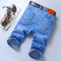 Men's Shorts Summer Brand Stretch Thin Bermuda Masculina Cotton Denim Jeans Men Knee Length Soft Ropa Hombre 230325