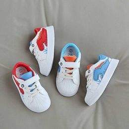 Athletic Outdoor Childhood Cartoon Dinosaur pattern Kids Sneakers for Boys 2021 Casual Boy Shoes Shell Toe Flat Designer Children Shoes E08095 AA230325