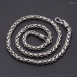 Chains 925 Sterling Silver Colour Men Necklace Vintage Punk Style Thai ColorTwist Domineering Male Fashion Jewellery