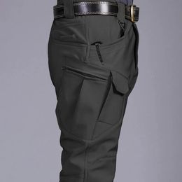Men's Pants Multi Pocket Tactical Military Sharkskin Softshell Autumn Winter Fleece Training Camouflage Work Pant 230325