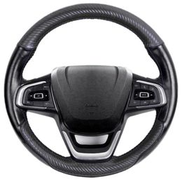 Steering Wheel Covers 1pc 38cm Car Leather Cover Four Seasons General Carbon Fiber Sports Accessories Parts