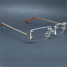 Women's fashion designer sunglasses Clear Eye Glasses For Men Rimless Transparent Mens Brand Optical Frame Computer Eyewear Glass FramesKajia