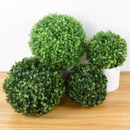 Decorative Flowers Artificial Plants Green Grass Ball Plastic Plant Ornament For Home Room Decoration El Garden Decor Wedding Party Supplies