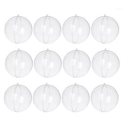 Party Decoration -12 Pcs Clear Fillable Ornaments Ball DIY Plastic For Decor 120mm Home Christmas