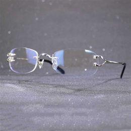 Luxury Designer New Men's and Women's Sunglasses 20% Off Clear Glasses Frame for Reading Computer Women Men Eyewear Rimless Transparent Decoration Accessories