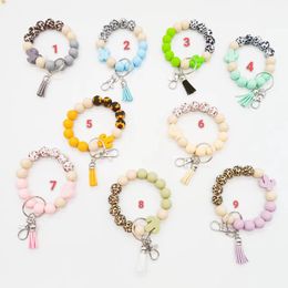 New Personalised bracelet key chain Cactus silicone bead elastic rope chain