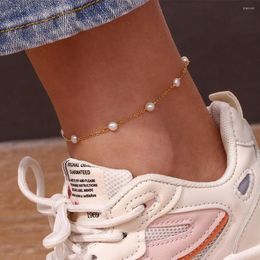Anklets Hypoallergenic Water Resistant Freshwater Pearl Stainless Steel Chain Foot Leg Bracelets For Girl Beach Holiday Jewellery