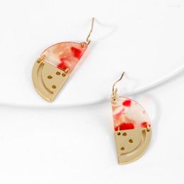 Dangle Earrings Small Fresh Alternative Acrylic Geometry Creative Watermelon Colour Korean Fashion Jewellery Accessories