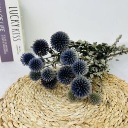 Decorative Flowers 5Pcs Blue Planet Dried High-End Soft Flower Arrangement Natural Forest Style Ins Nordic Literature And Art Dome Deco