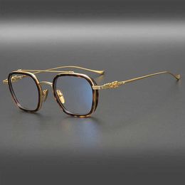 Luxury Designer High Quality Sunglasses 20% Off Japanese hand-made plate concave shape small eyeglasses frame men women round shell color matching degree myopia