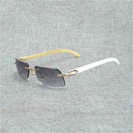 Luxury Designer Fashion Sunglasses 20% Off Vintage Wood Men Natural Black White Buffalo Horn Frame for Outdoor Women Rimless Wooden Shades Oculos Gafas