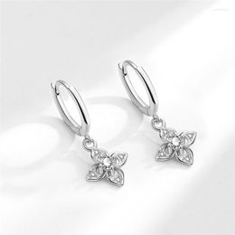 Hoop Earrings Ins Trendy Classic Zircon Flower Huggie For Women Men Ear Piercing Cartilage Wedding Party Earring Jewellery Eh1889