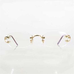 Luxury Designer High Quality Sunglasses 20% Off Vintage Eye For Women Metal Clear Rimless Optical Glasses Frame Womens Eyeglasses Brand Men AccessoriesKajia