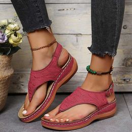 Sandals Summer Women Sandals Flats Slippers Pu Leather Flip Flops Belt Buckle Female Shoes New Rome Fashion Women Slides Sandalias AA230325