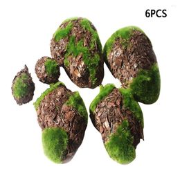 Decorative Flowers 6pcs Fake Rock El Garden Decor Shop Window Home Prop DIY Artificial Plant Simulation Foam Moss Stone Landscape Mini