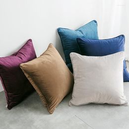 Pillow Slippery Feel Soft Solid Plush Cover 50 50cm 60 60cm 45 45cm30 Thick Home Office Decorative Pillowcase
