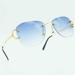 Luxury Designer Fashion Sunglasses 20% Off Metal Rimless Square Big Mens Sunglass Glasses Brand Desinger Shade For MenKajia