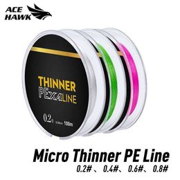 Fishing Accessories ACE HAWK BFS Fishing Line 4 Strands Braided PE Japan Monofilament MT8 Trout UL Fishing Tiny Bait Fit Tackle P230325