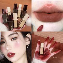 Lip Gloss 8 Colors Dark Red Glaze Mud Velvet Matte Lipstick Makeup Waterproof Long-lasting Nude Brown Tint Pigment