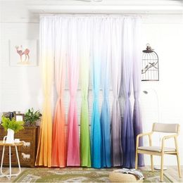 Curtain & Drapes Gradients Semi Sheer Curtains Living Room Bedroom Kitchen Window Gauze Panels Rod Pocket
