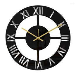 Wall Clocks 11.8 Inch Roman Numer Acrylic Mirror Clock DIY Quartz Watch For Living Room Home Decor