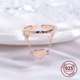 Wedding Rings Sterling Silver Women's Jewelry Tassel Love Ring Zircon Rose Gold Crystal Hand High Quality JewelryWedding