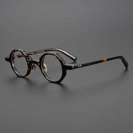 30% OFF Luxury Designer New Men's and Women's Sunglasses 20% Off tortoiseshell Colour Japanese square hand-made irregular glasses frame height of men women small face